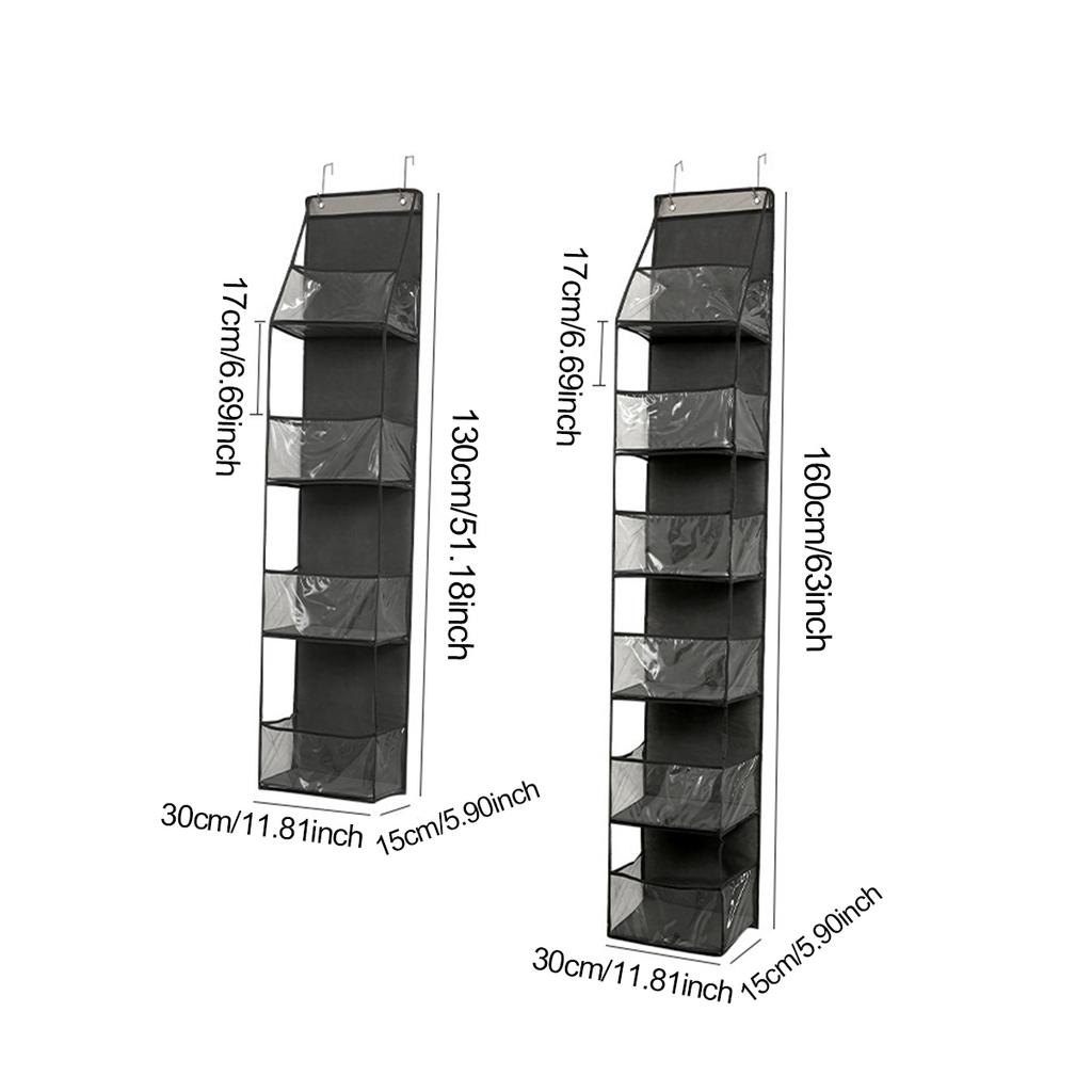 1pc/2pcs - Over-the-Door Organizer – Versatile, Foldable, Clear Wall-Mounted Storage Solution for Home Organization
