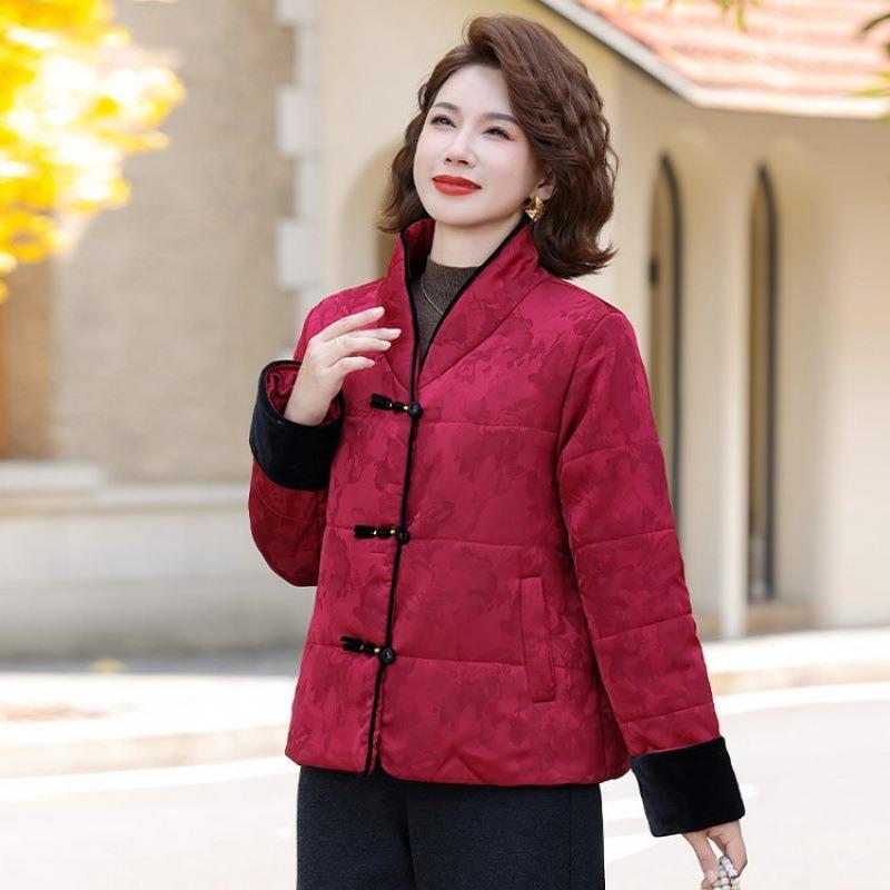 

Осенне-зимняя стеганая куртка стеганое пальто жена мать топ 5XL [recommended 150-80kg] красный