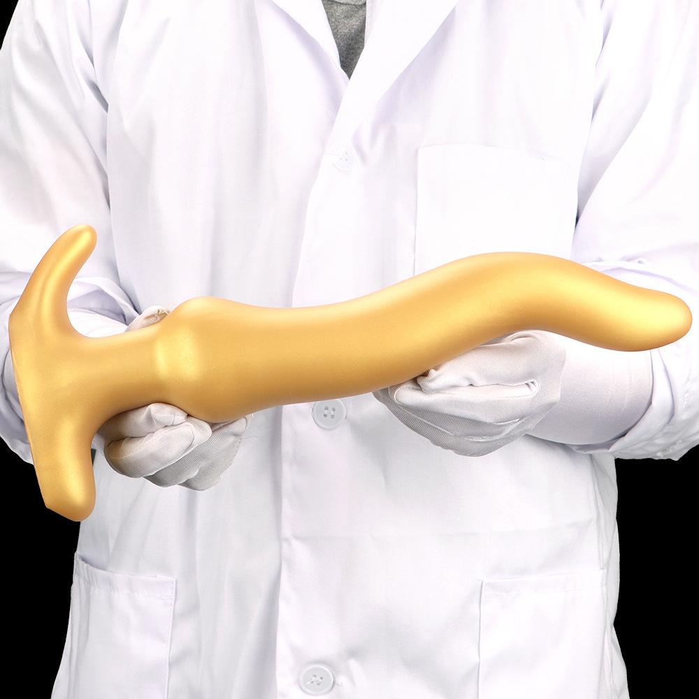 Gold Silicone Anal Plug Super Long Deep Anal Expander Masturbation for Men Adult Sex Toys Fisting Strap on Penis BDSM