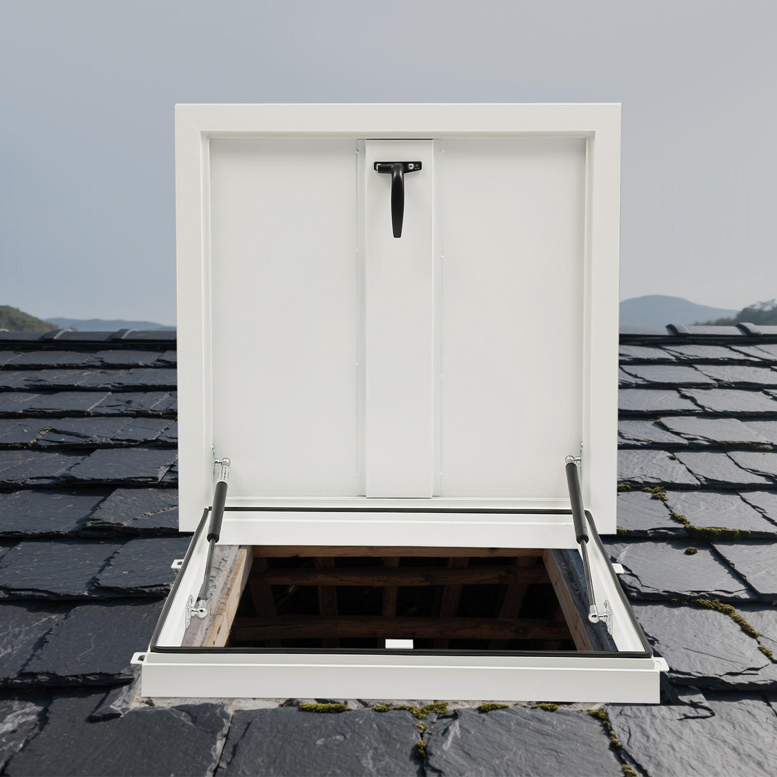 

Premium White Roof Access Panel, 21.6x21.6 Inch (55x55cm) Square Roof Hatch Door with 90-Degree Opening & 110 lbs Load Capacity United States