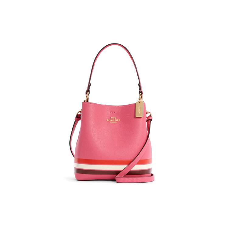 

New COACH Town Leather Crossbody Bag Shoulder Bag Crossbody Bag Bucket Bag Handbag Small Size Women s Pink C4080-IMSQ0 21.6*9.9*22.1CM