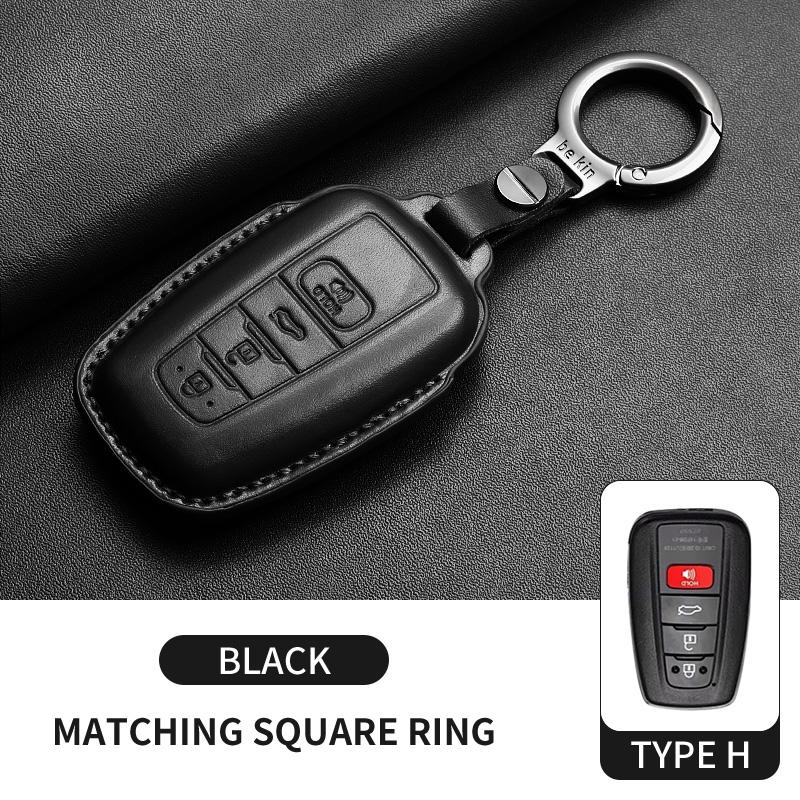 Car Leather Key Case Cover Holder For Toyota CHR Camry RAV4 C-HR Corolla Highlander Prius Land Cruiser Prado Keychain Accessorie