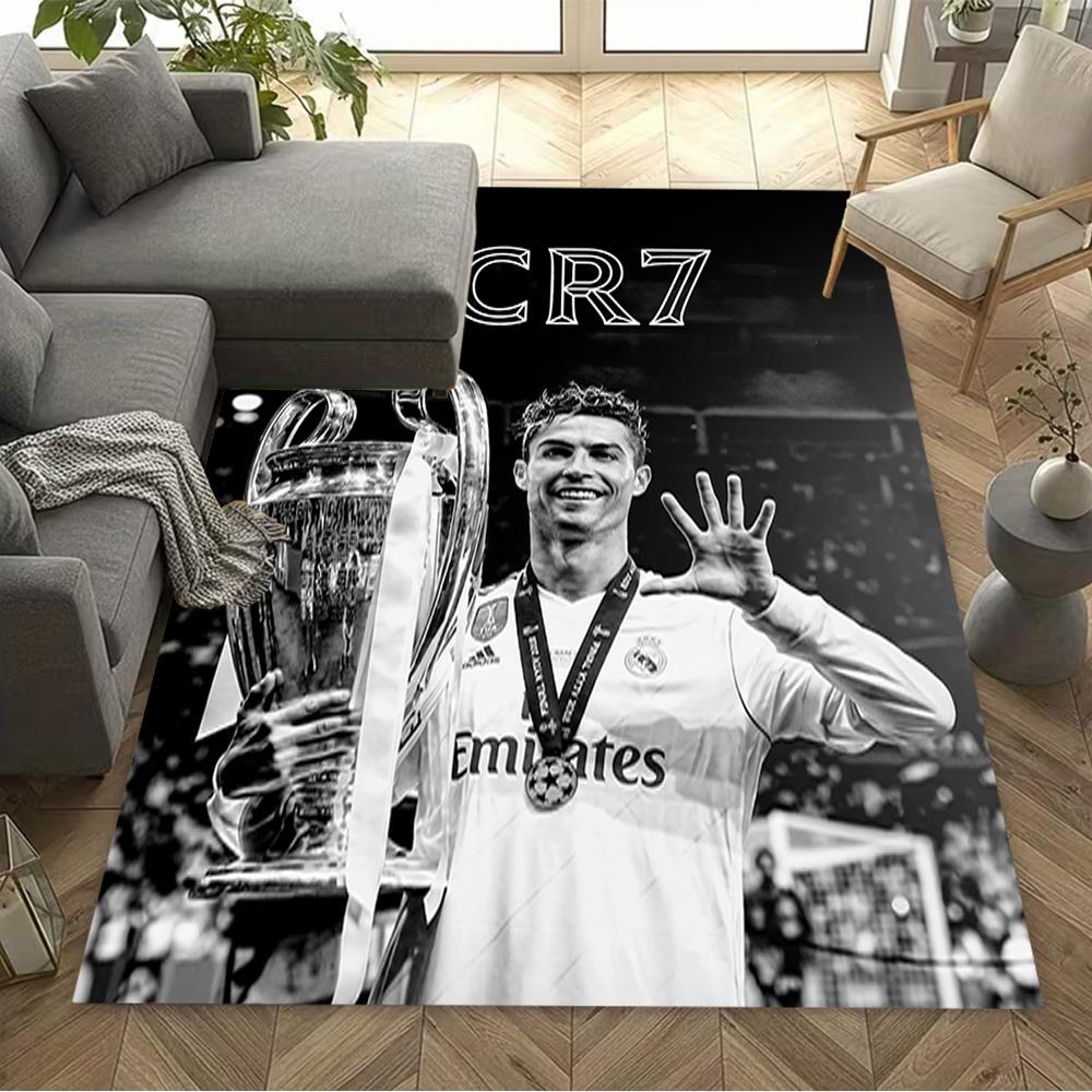 Portugal's Cristiano Ronaldo Area Rug Perfect for Playrooms Foyer Outdoor Decorate Room Antislip Carpet Office Home Decor Best for Christmas