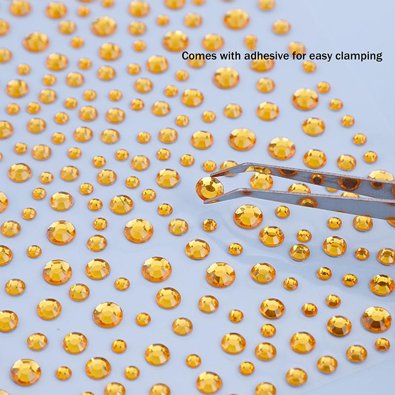 1 Sheet 3D Face Eye Party Makeup Tattoo Sticker Diamond  Sticker Self-Adhesive Mixed  Face Decoration Sticker