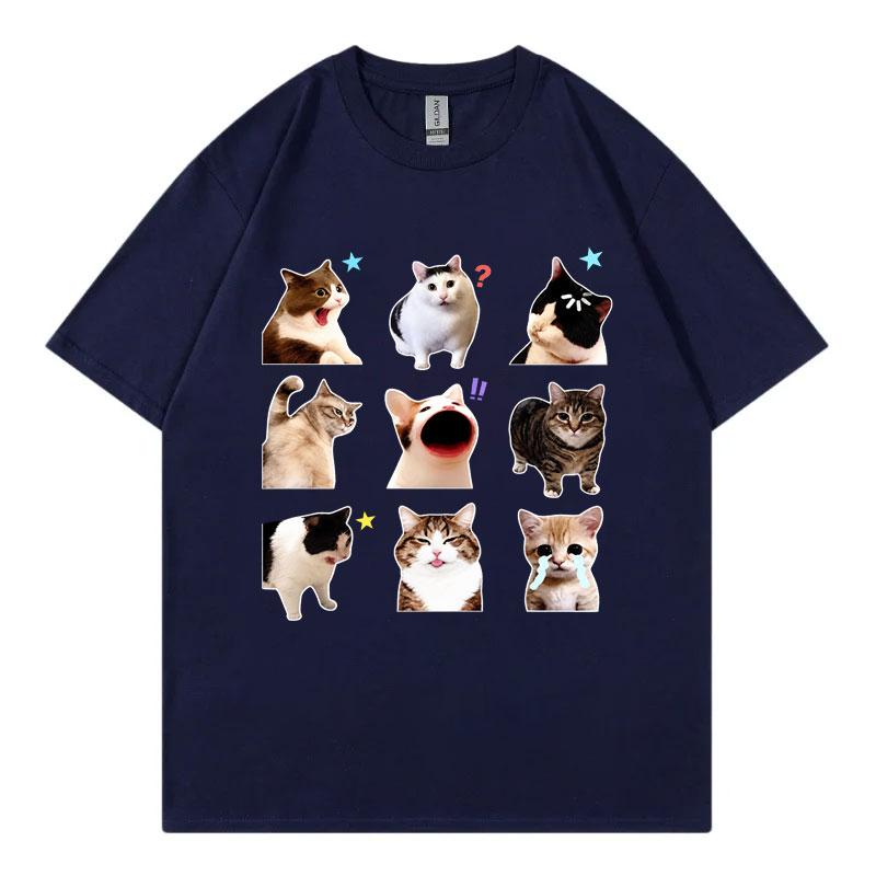 Crying Cat Funny Meme Graphic T Shirts High Quality Fashion Short Sleeve TShirts Unisex Unisex Casual 100Cotton TShirt Streetwear