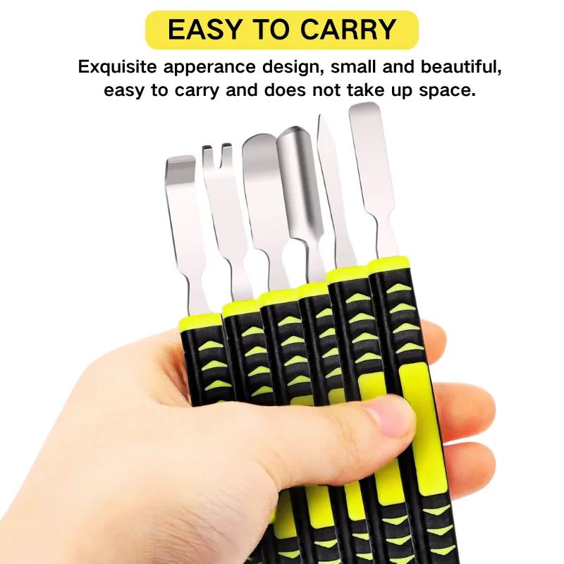 6 In 1 Pry Bars Repair Tools Hardened Claw Nail Double-Head Disassembly Battery Screen Frame Flat Pry Bar For Mobile Phone PC