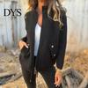 Women Casual Jacket Stand Collar Long Sleeve Woolen Coat with Pockets Solid Color Warm Lightweight Daily Wear Winter