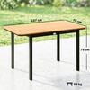Garden Dining Table for 6, Composite Wood, Metal Frame, 127 x 70 cm, Brown