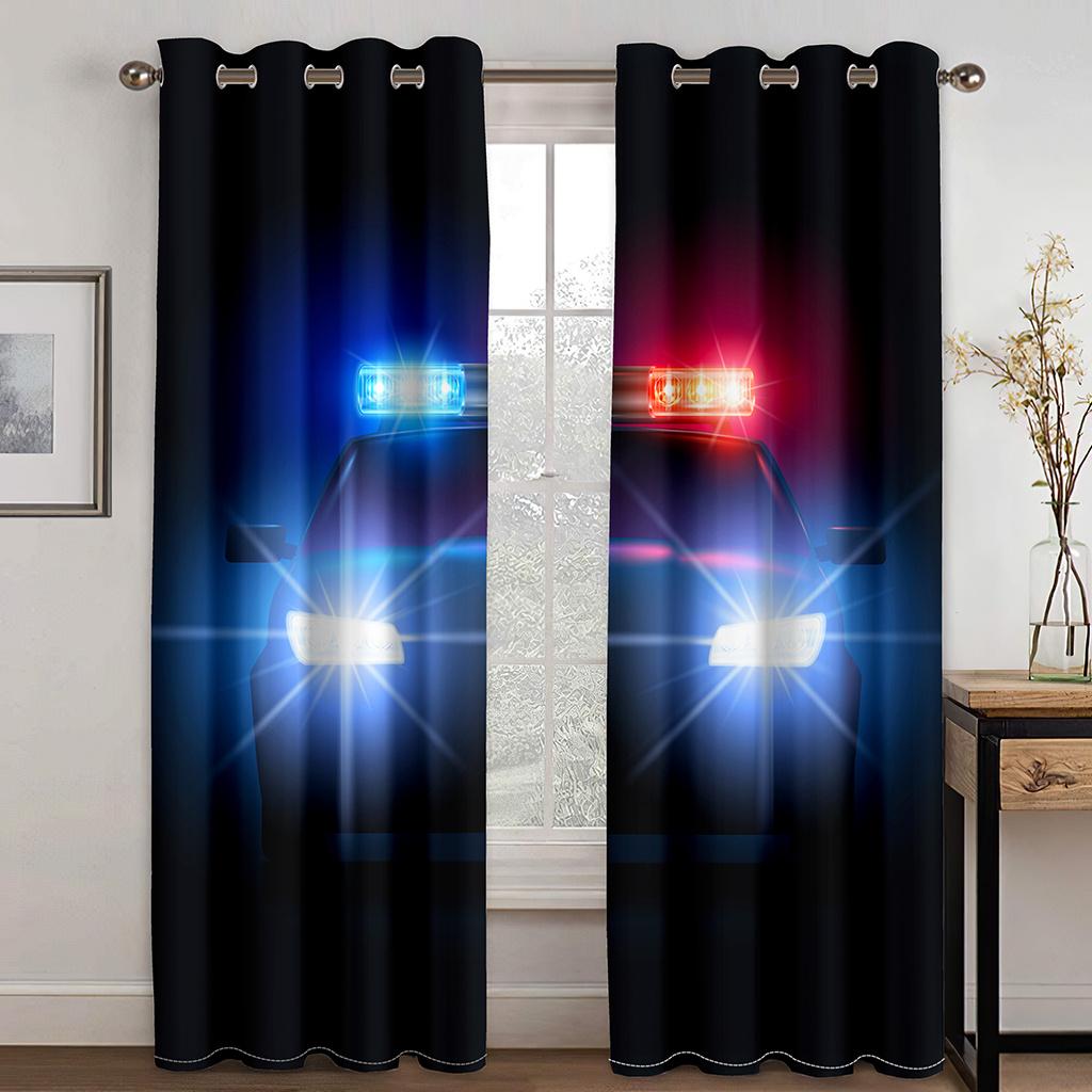 Thick 2Pieces 90%Shading Cool BlackSports Car Luxury Blackout Window Curtains For Bedroom Living Room Bathroom Kicthen Door Hall