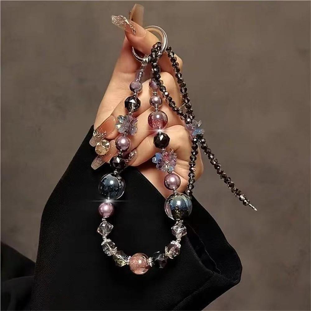 Elegant Crystal Bead Phone Lanyard With Pvc Material For Men And Women