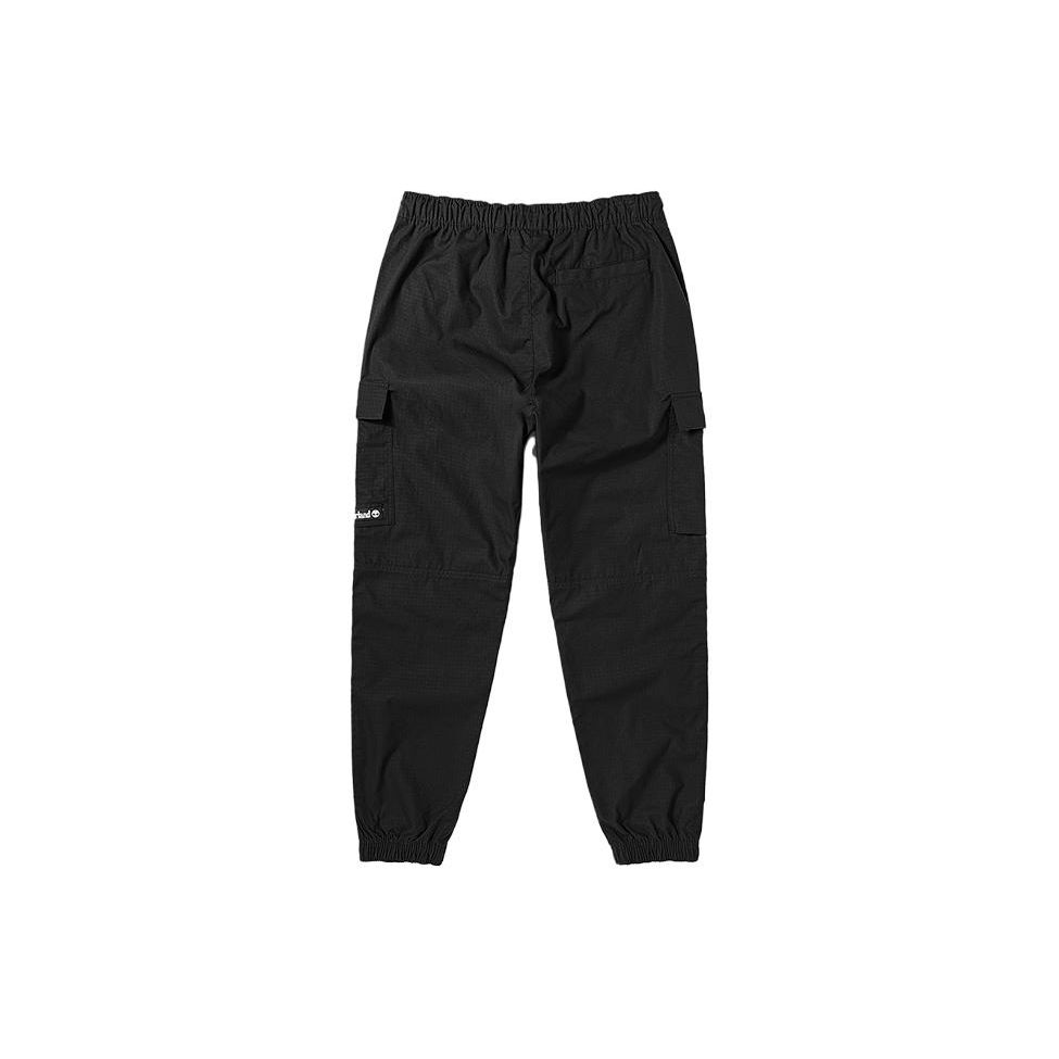 Timberland Solid Color Lace-Up Outdoor Casual Tapered Knit Sports Pants Men Pants Black A6JFH-001