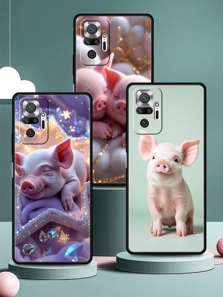 Funda Protectora de Cerdo Bonito para Teléfono para Redmi 14C 10C Note 15 14 13 12 10 11 K40 Pro Plus 5G Carcasa Suave de TPU Antigolpes Fundas Capas Bolsas