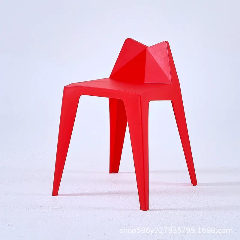 Plastic Stool Living Room Bedroom Waterproof Kitchen Plastic Stool Dining Chair Commercial Coffee Shop Bar Seating Household