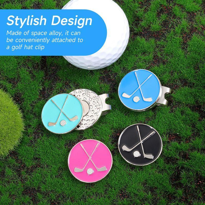 Golf Ball Markers with Hat Clips for Men Women Enamel Magnetic Baseball Cap Clips Golfer Removable Attaches Easily To Golf Cap