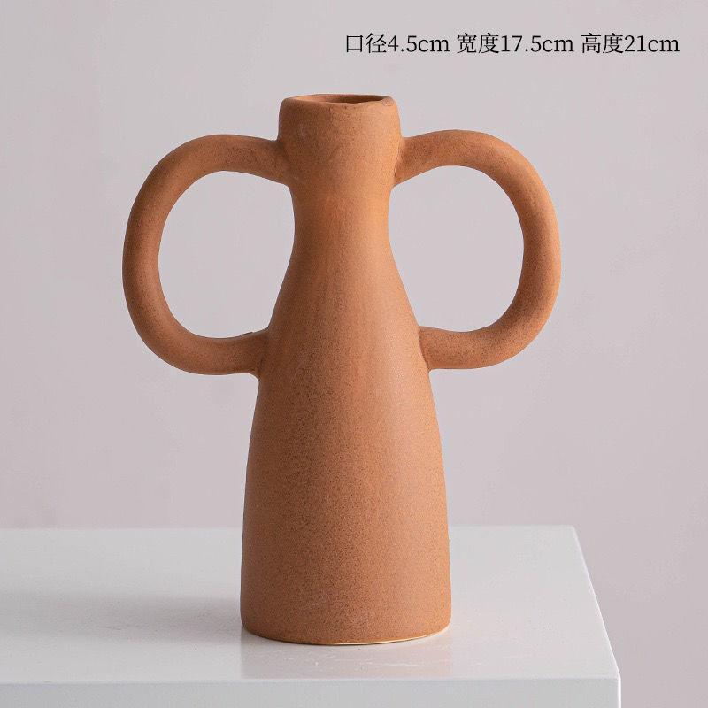 Creative Amphora Special-shaped Vase Living Room Dining Table Decoration Simple Art Cutout Ceramic Vase Flower Home Decoration