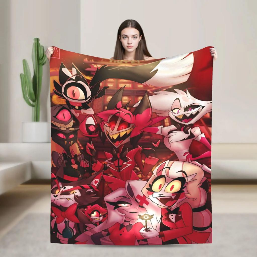 Hazbin Hotel Anime Blanket Soft Warm Bedding Throw Winter Decorative Living Room Print Bedspread