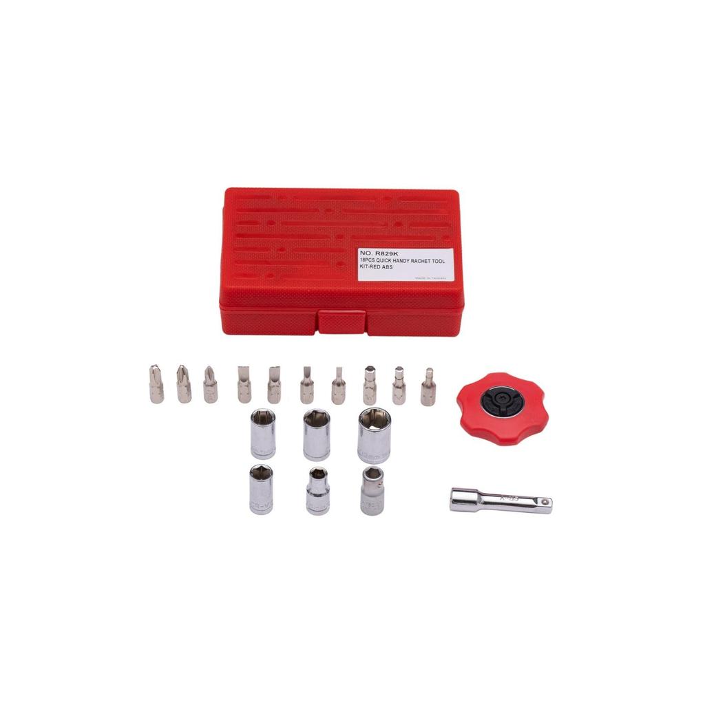 PLOT Motorcycle Grip Ratchet 18pcs Driver inch Feed 72 Gear PGR0098 Set, Set, 1/4 Socket/Bit, 5° Angle, Teeth,