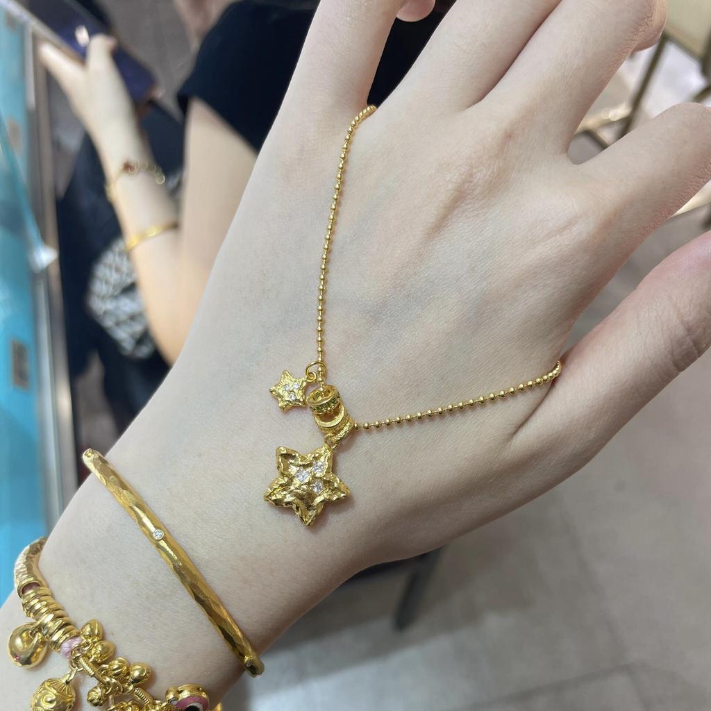 Light Luxury Star Irregular Luster Pendant High Quality Inlay Green Diamond Necklace New In Collarbone Chain Wedding Jewelry