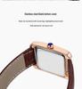 Leather Strap Square Quartz Couple Watches: Waterproof, Simple, Fashionable Design for Men and Women