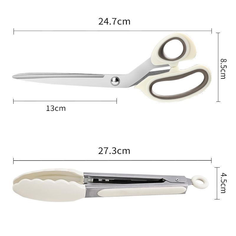 1/2 piece, Korean BBQ scissors Household kitchen scissors Stainless steel barbecue scissors for steak vegetable food scissors
