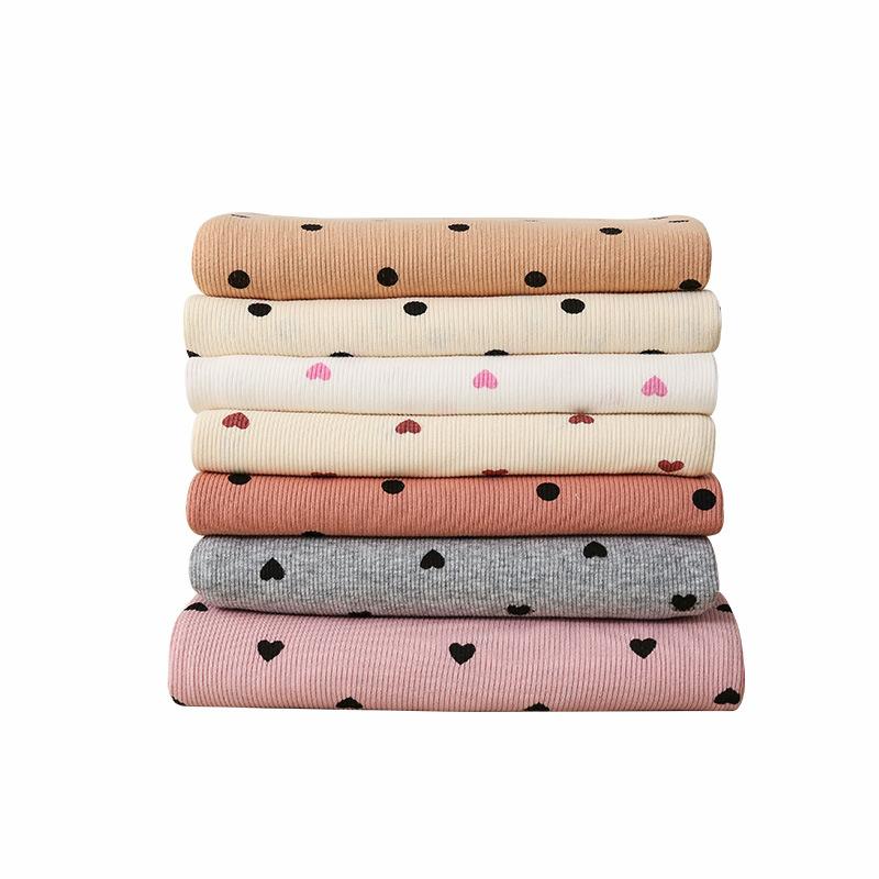 Summer Fashion Stretchy Dot Rib Printed Cotton Sewing Knit Fabric By Half Yards Dress,T-shirt Jersey Material  sewing tela