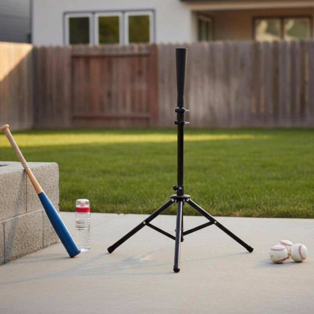 Telescopic Batting Tee Easy Setup Adjustable Steel Construction