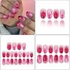 24 Stück Kurze Press-On-Nägel mit Herz- und Flammen-Designs Acryl-Fingernägel für Damen und Mädchen Einfach anzubringen und zu entfernen