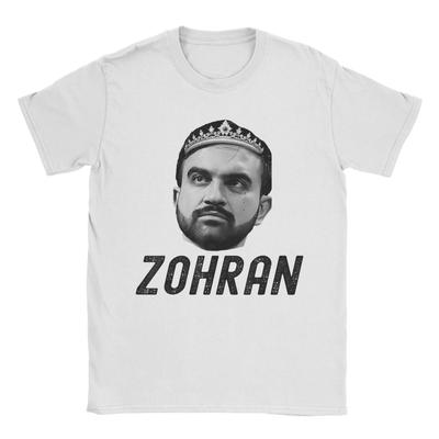 Funny Zohran Mamdani T-Shirts Men  Leisure Pure Cotton Tee Shirt Crewneck Short Sleeve T Shirts Plus Size Clothes