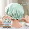 Wasserdichte Doppelschicht-Duschhaube für Frauen - Anti-Öldampf-Badekappe, Perfekt für trockenes Haar, Mädchen und den Hausgebrauch