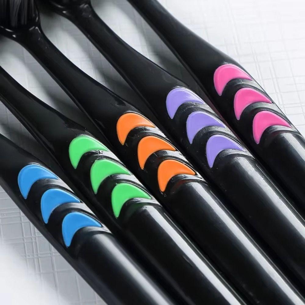 10PCS Antibacterial Bamboo Charcoal Toothbrush Ultra-Fine Bristles Soft Bristle Toothbrushes  Travel