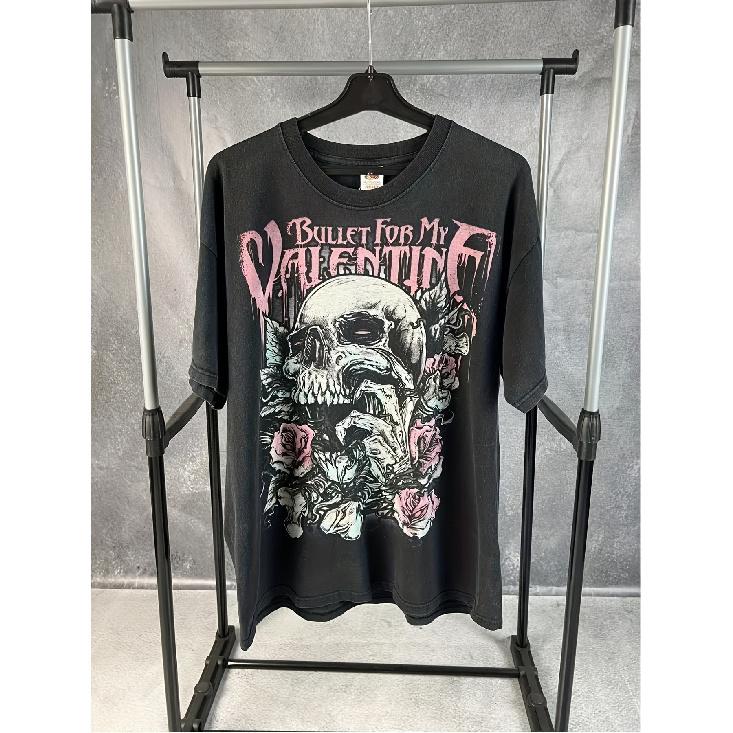 Men's Oversized Graphic Tee with Skull & Roses Print, Soft Cotton Blend, Short Sleeve Crew Neck, Rock Band Style for Casual Wear