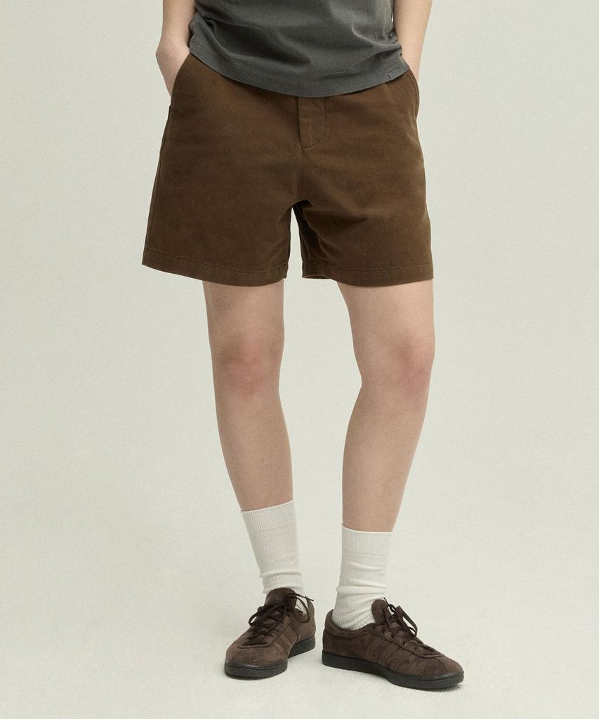 URBANDTYPE Capri Washed Chino Shorts_Brown