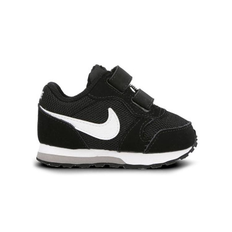 Nike MD Runner 2 Abrasion Resistant Low top Running Shoes Black White Infant And Toddler 806255-001