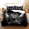 Dark Satanic Duvet Cover Set Satan Goat Inverted Pentagram Skull Bedding Set Full King Size Bed Set Bedroom Comforter Cover Set