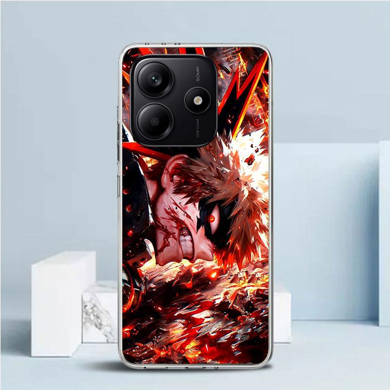 Bakugou Katsuki MHA My Hero Phone Case For Xiaomi Redmi Note 15 14 14S 13 12S 12 Pro Plus 11S 11 11T 11E 10S 10 + Soft TPU Back