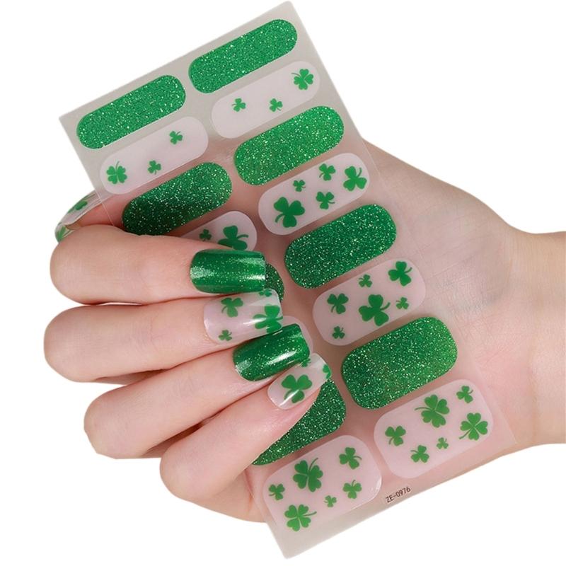 

Adhesive Nail Stickers With Irish Shamrocks For Instantly Festive Fingertips Decorations Simple To Use User Friendly
