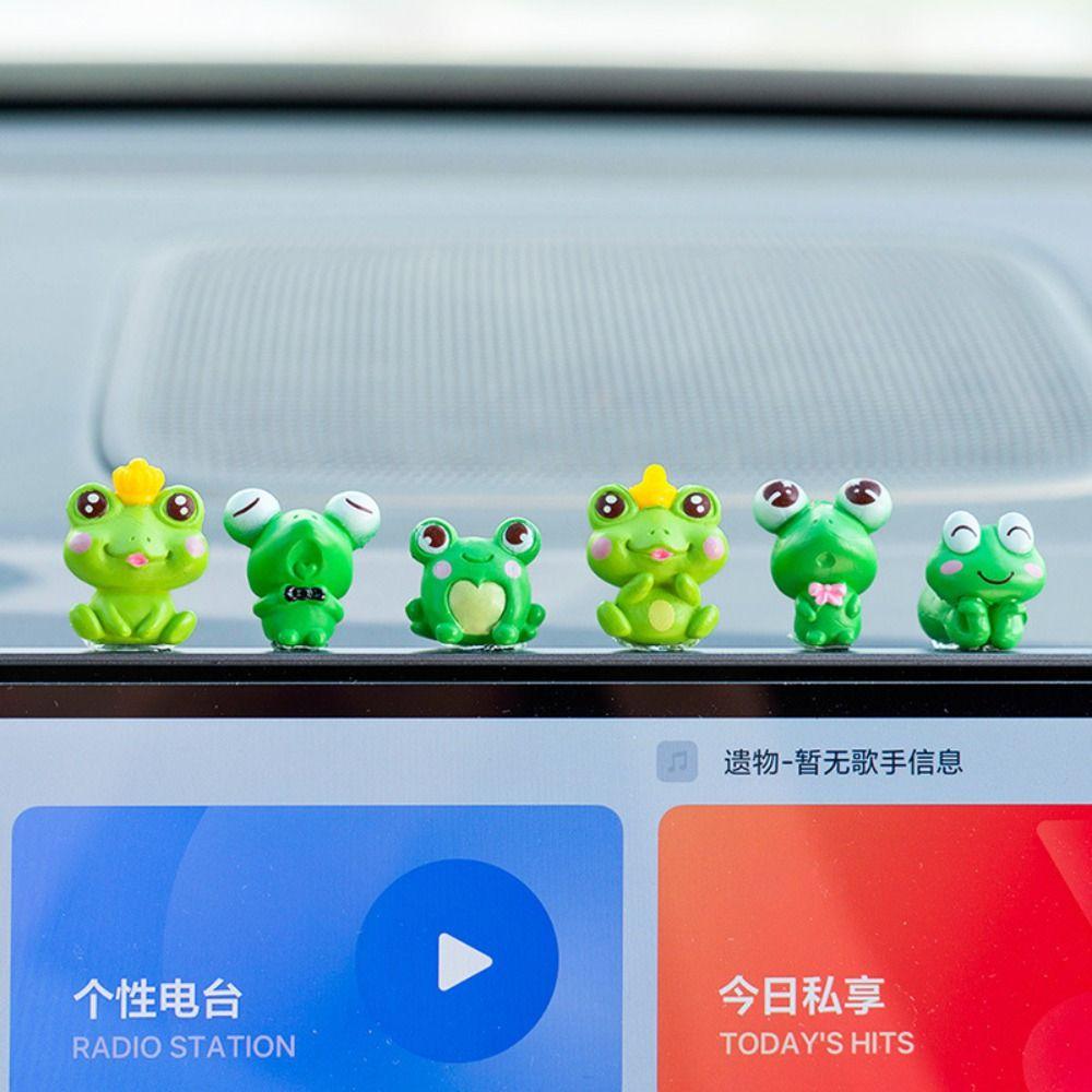

ПВХ Украшение Центральной Консоли Автомобиля Кукольный Домик Автомобильные Аксессуары Новая Миниатюрная Фигурка Лягушки 4