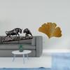 Modern Feng Shui Figurine with Wrought Iron Ginkgo Leaves Abstract Wall Sculpture for Desk Living