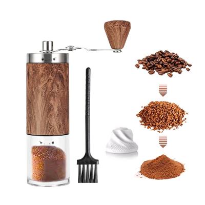 Macinacaffè ESTVLB, grana di legno, macinatura a mano, macinacaffè manuale, manuale, macchina per caffè portatile, macinacaffè manuale, macinacaffè, manico pieghevole,