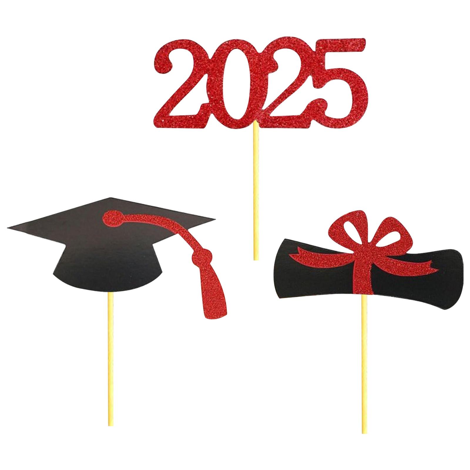 

Плагин для украшения десертного стола на выпускной Вставка открытки на торт Украшение места проведения мероприятия One Size красный