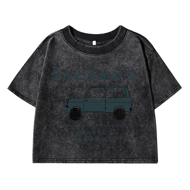 Interesting Manufacturing Of Trucksprinting Women Wash Short Tshirt Breathable Soft Tops Fashion Distress O-Neck Clothes