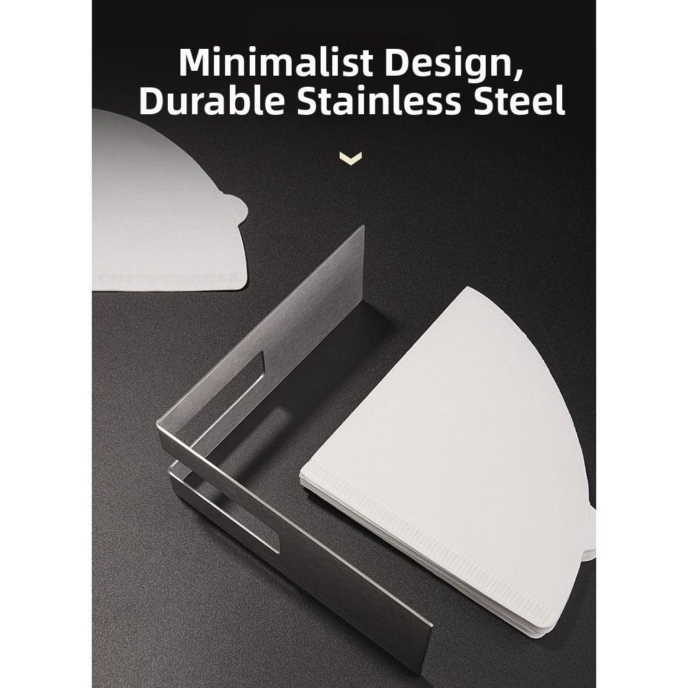Stainless Steel Coffee Filter Holder Single/Double Slot Filter Paper Holder Office