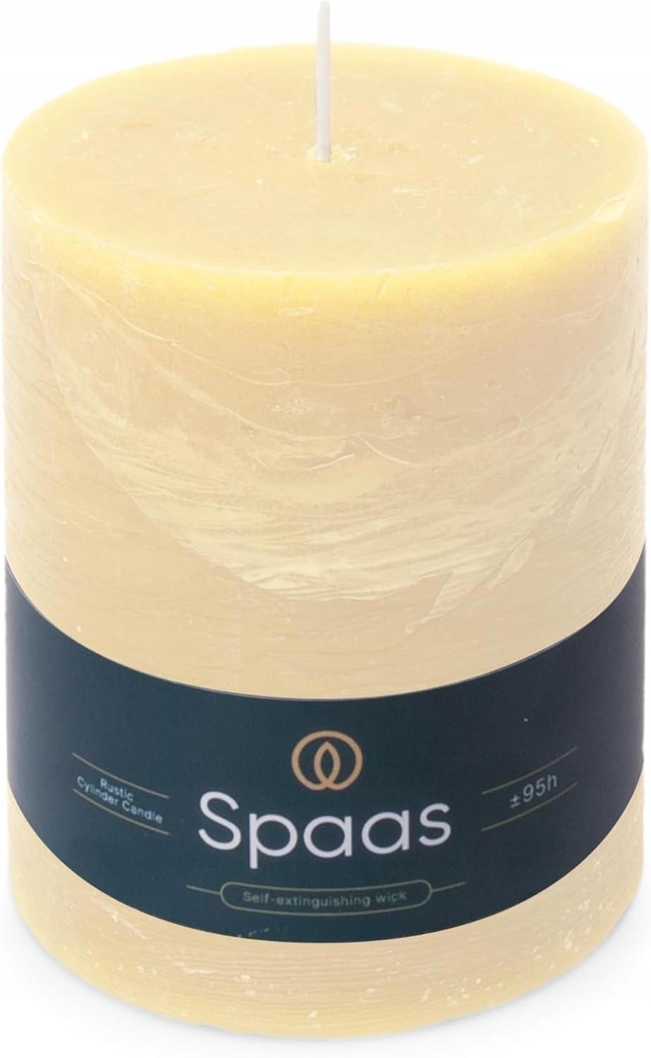 Lumânare cilindrică Spaas Rustic 100/130 mm 95h, culoare fildeș