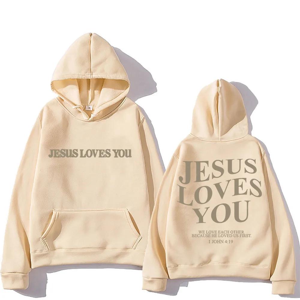 

Толстовка Jesus Loves You для осени и зимы, готические худи с капюшоном, одежда с графическим принтом, панк-судадерас, мягкое худи S