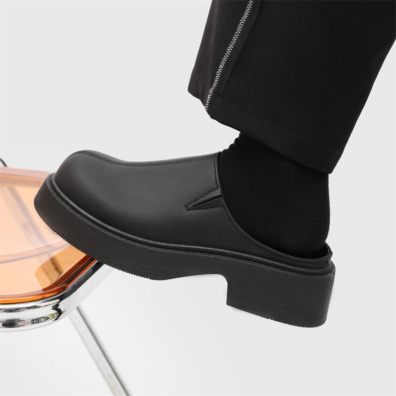 2024 Neue Leder Pantoletten Schuhe Herren Halbschuhe Für Herren Luxusmarke Hausschuhe Herren Slipper Freizeitschuhe Atmungsaktives Herrenschuhwerk