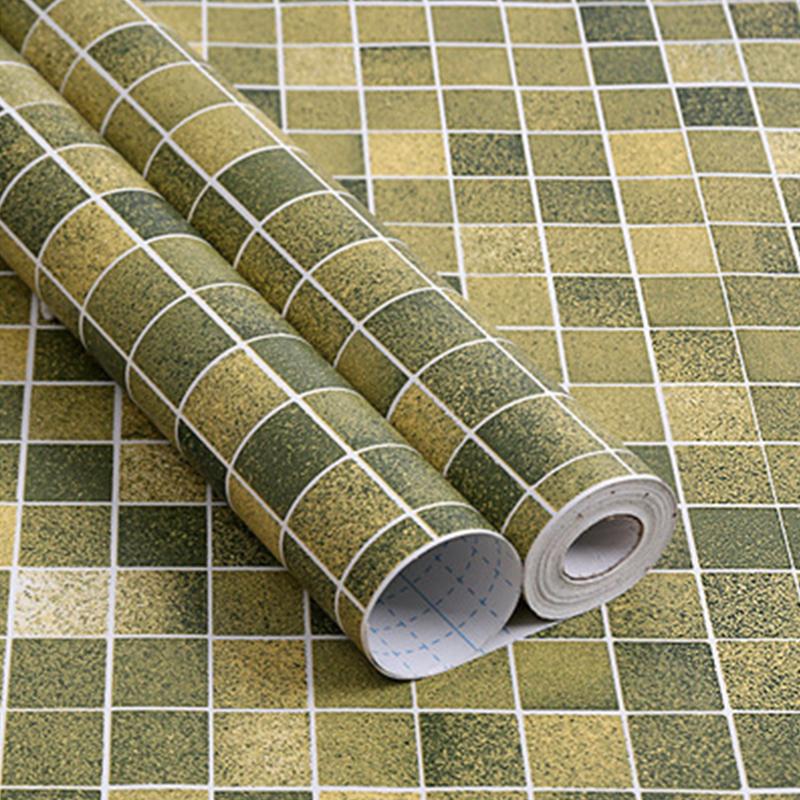 10M Self-adhesive PVC Mosaic Wallpaper Moisture-proof Waterproof Bathroom Kitchen Background Refurbished Tile Wall Stickers
