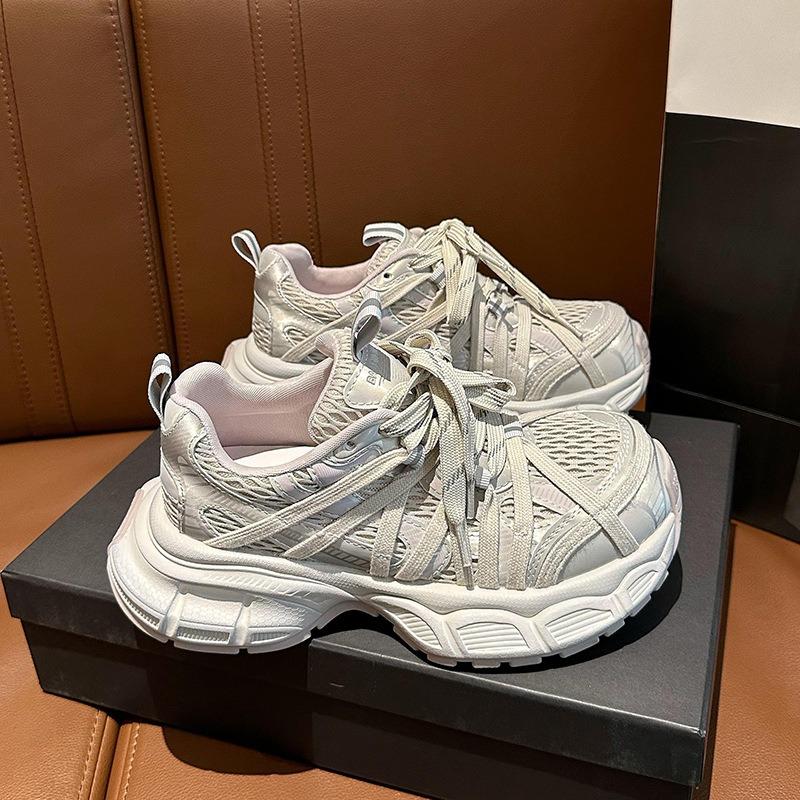 Spider web platform women's new small height increase mesh breathable casual sneakers