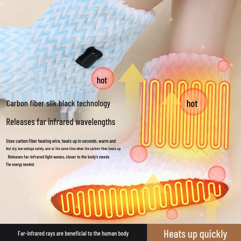Women's and Men's Electric Heated Foot Warmers - Continuous Plug-In Heat Shoes