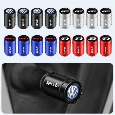 For n14Pcs Car Wheel Tire Valve Stems Caps Aluminum Tyre Rim Stem Covers For Volkswagen VW Tiguan Amarok Phaeton Teramont Golf ID3 T5