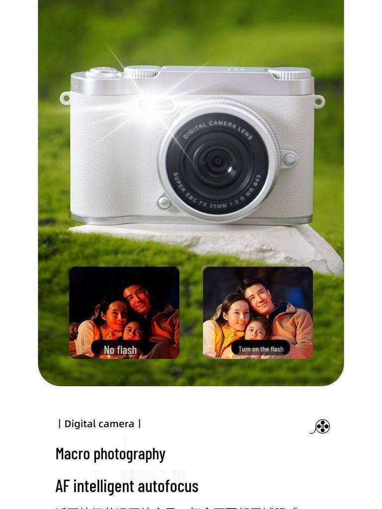 Zhao Lusi 9600W Pixel Dual Lens Cute Retro Digital Camera with Mobile Upload Capability for Students